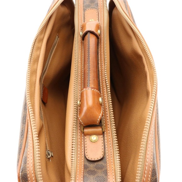 Celine LapTop Bag-Double Zip Soft Carry-On Bag in Macadam Canvas and Leather - Picture 4 of 6